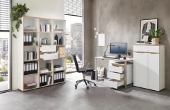 New Innostyle Aktenregal Memphis Weiß / Eiche