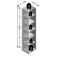 FMD Aktenregal Calvia, schmal 6OH