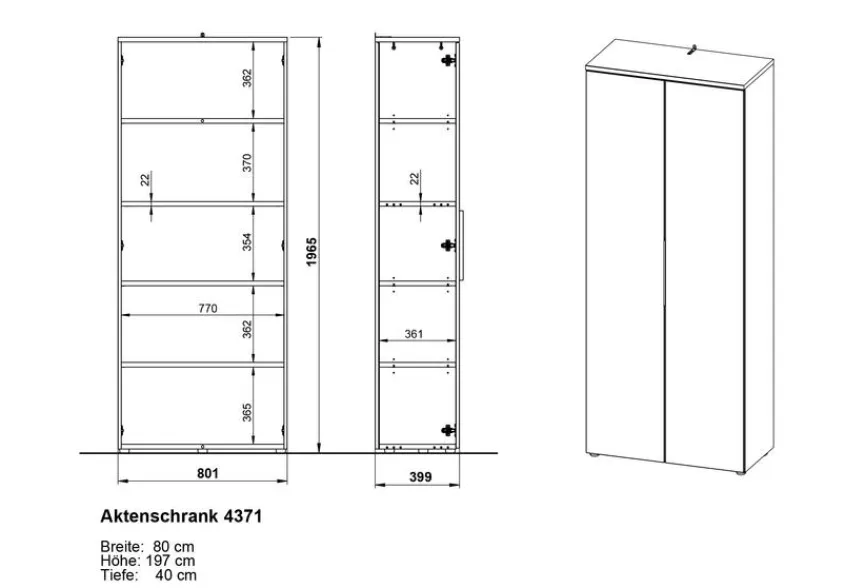 Outlet Germania Aktenschrank Mailand Graphit