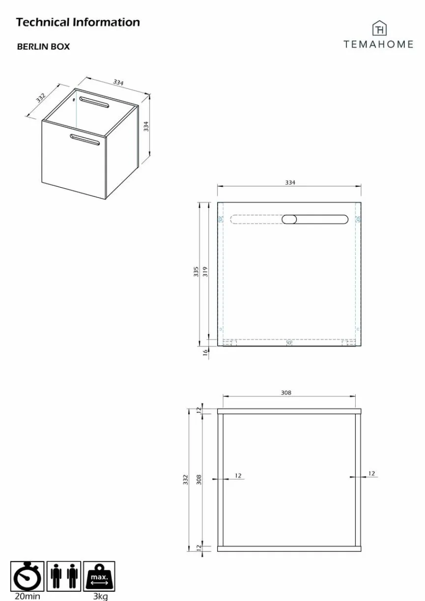 Best TemaHome Aufbewahrungsbox Berlin Schwarz