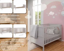 Kinder Germania Babybett Alkmaar 70 x 140 cm