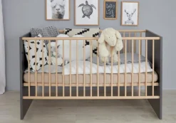 trendteam Babybett Mats 70 x 140 cm Grau