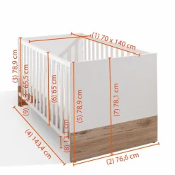 Paidi Babybett Remo 70 x 140 cm Weiß