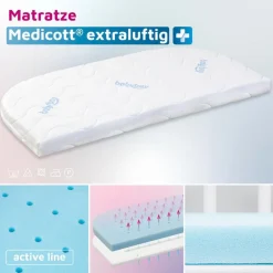 Sale babybay Baby-Kaltschaummatratze MediTex extraluftig 49x89cm Weiß