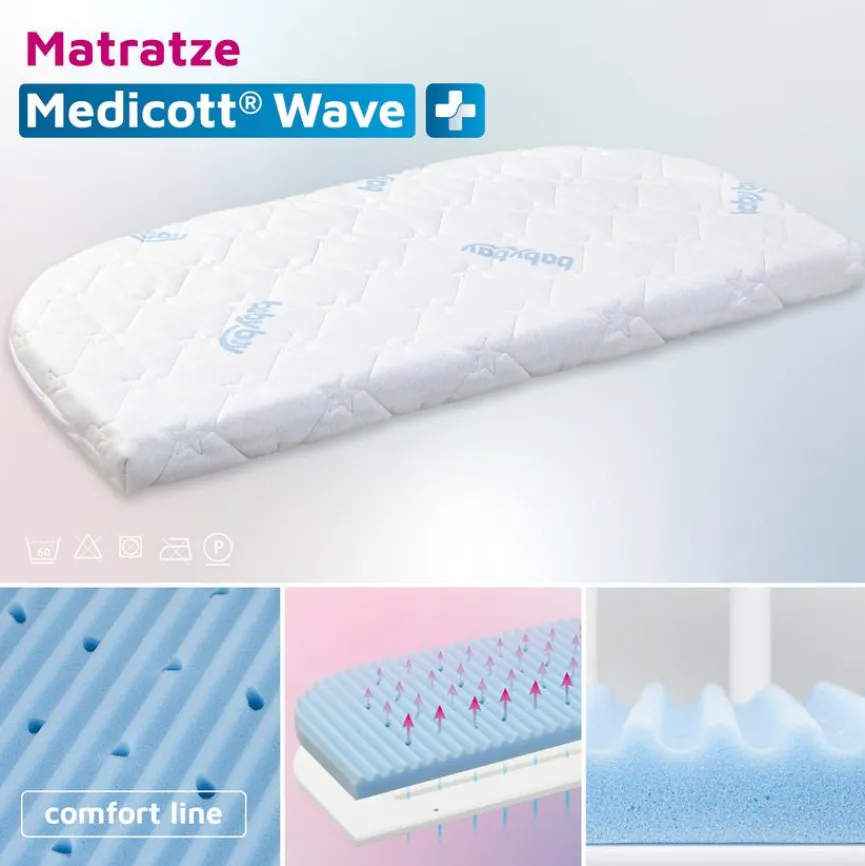 Kinder babybay Baby-Kaltschaummatratze MediTex Wave 49,5x89 cm