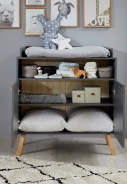 Outlet trendteam Babyzimmer-Set Mats 3tlg. Grau