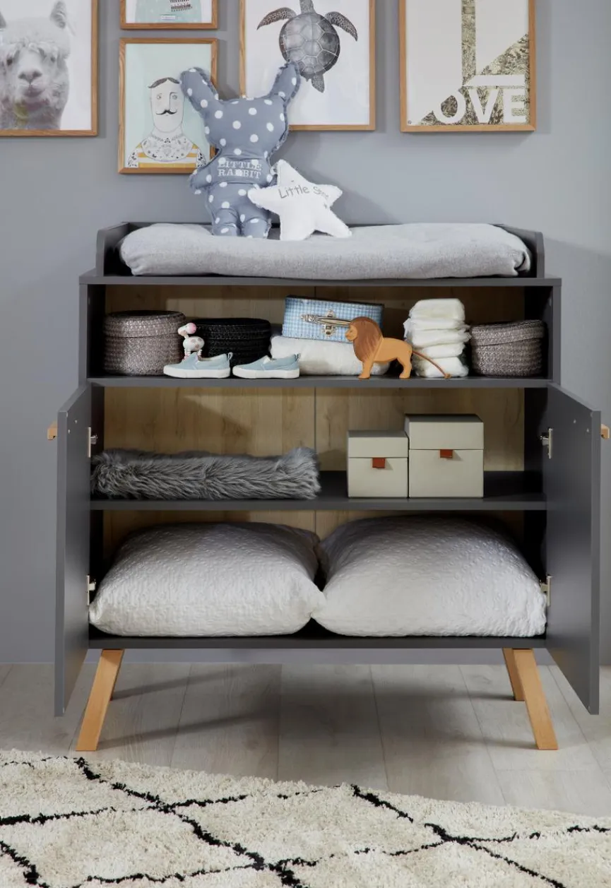 Outlet trendteam Babyzimmer-Set Mats 3tlg. Grau