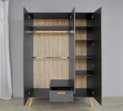 Outlet trendteam Babyzimmer-Set Mats 3tlg. Grau