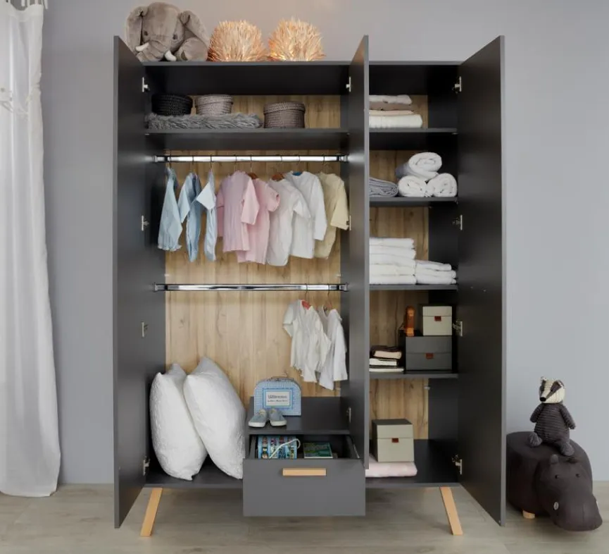 Outlet trendteam Babyzimmer-Set Mats 3tlg. Grau