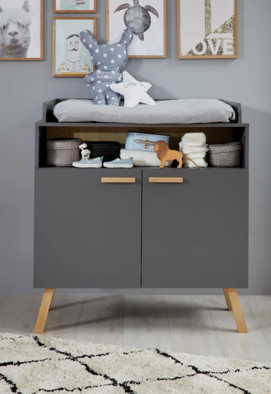 Outlet trendteam Babyzimmer-Set Mats 3tlg. Grau