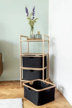 WENKO Badregal Ecori 44 x 93,5 cm Schwarz