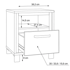 New FORTE Beistelltisch Farida Eiche Artisan