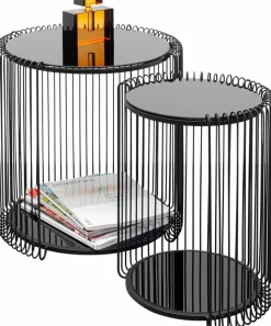 Sale KARE DESIGN Beistelltisch Wire Double 87441 2er Set Schwarz