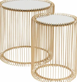 Best KARE DESIGN Beistelltisch Wire Messing 83457 2er Set Gold