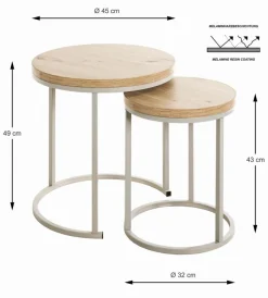 Hot Haku Beistelltisch-Set Levi Eiche