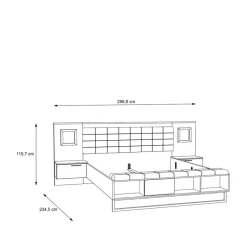 New FORTE Bett Fayola 180 x 200 cm Schwarz