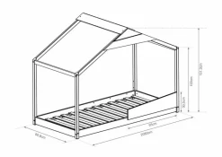Sale Bett Gaia 90 x 200 cm Weiß