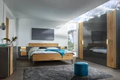 Hot rauch BLACK Bett Kona 180 x 200 cm Eiche / Graphit