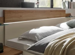 Clearance Bett mit Nachttischen Danao 180 x 200 cm Eiche / Kaschmir