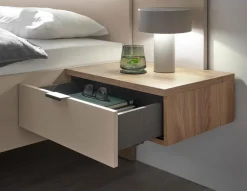 Clearance Bett mit Nachttischen Danao 180 x 200 cm Eiche / Kaschmir