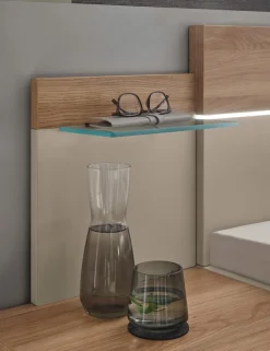 Clearance Bett mit Nachttischen Danao 180 x 200 cm Eiche / Kaschmir