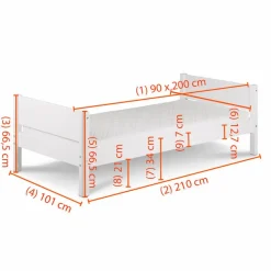 Online Flexa Bett White 90 x 200 cm Weiß