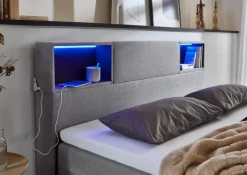 Clearance meise.möbel Boxspringbett Caja 160 x 200 cm Hellgrau