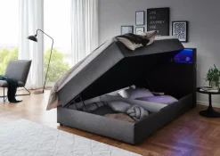 Outlet meise.möbel Boxspringbett Caja 120 x 200 cm Anthrazit