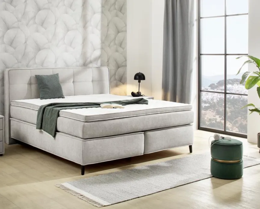 Outlet Boxspringbett Capello 180 x 200 cm Grau
