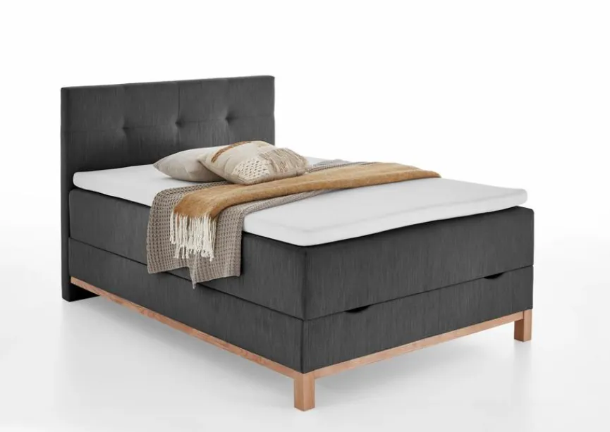 Best meise.möbel Boxspringbett Catania 140 x 200 cm Anthrazit