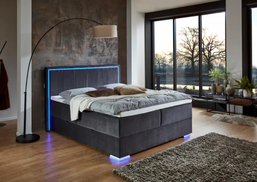 meise.möbel Boxspringbett Colorado II 180 x 200 cm Anthrazit