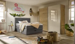 Clearance Boxspringbett Janett 140 x 200 cm Grau