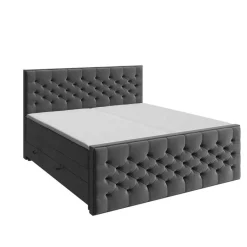 Hot Boxspringbett Lanciano 180 x 200 cm Grau