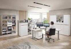 Online Innostyle Büroschrank Memphis Weiß / Eiche