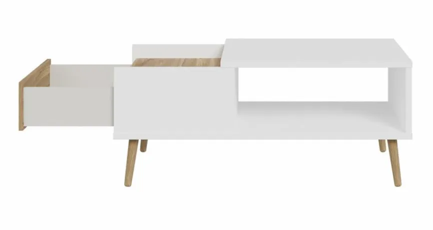 FORTE Couchtisch Harllson Weiß / Eiche