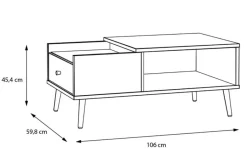 FORTE Couchtisch Harllson Weiß / Eiche