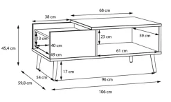 Hot FORTE Couchtisch Harllson Weiß / Grau