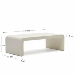 Best Kave Home Couchtisch Aiguablava 65 x 135 cm Weiß