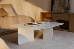 Outlet Metallbude Couchtisch Livia Weiß