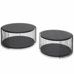 KARE DESIGN Couchtisch Wire Double 87960 2er Set Schwarz