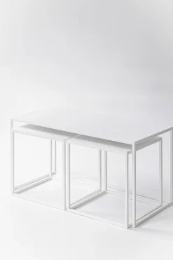 New Metallbude Couchtisch-Set Tre Semnia Weiß