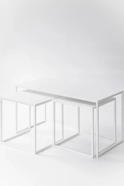 New Metallbude Couchtisch-Set Tre Semnia Weiß