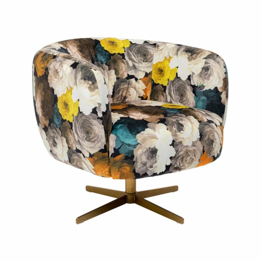 Discount KARE DESIGN Drehsessel Peony Flower 84685 Bunt