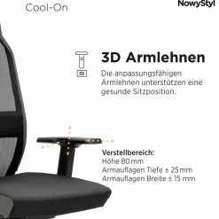 Discount NowyStyl Drehstuhl Cool-On Schwarz / Grau