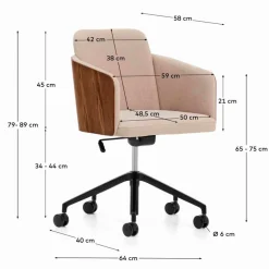 Hot Kave Home Drehstuhl Madai Hellbraun