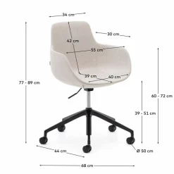 Outlet Kave Home Drehstuhl Tissiana Beige