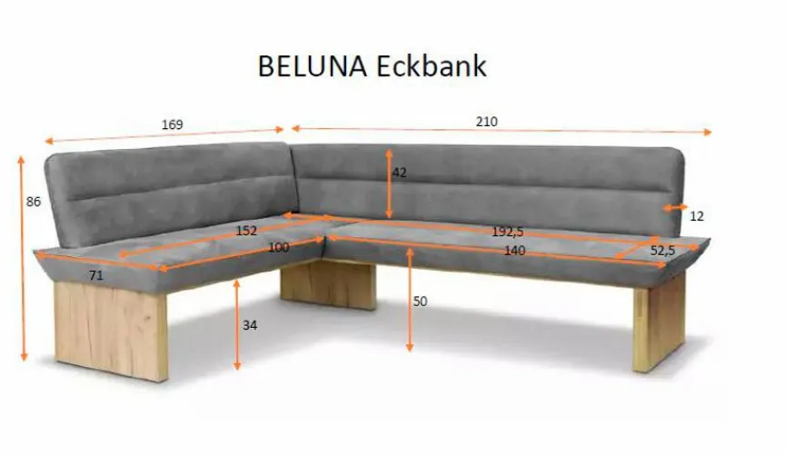New Eckbank Beluna Grau