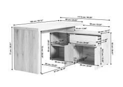 Sale Jahnke Eckschreibtisch CU-Libre 150 E Weiß / Eiche