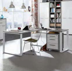 Composad Eckschreibtisch Disegno Betonoptik