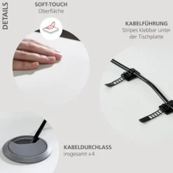 Discount Innostyle Eckschreibtisch elektrisch Santorin Weiß / Silber